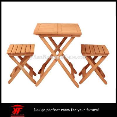 High Quality Cheap Outdoor Wooden Furniture Folding Table and Chair Set